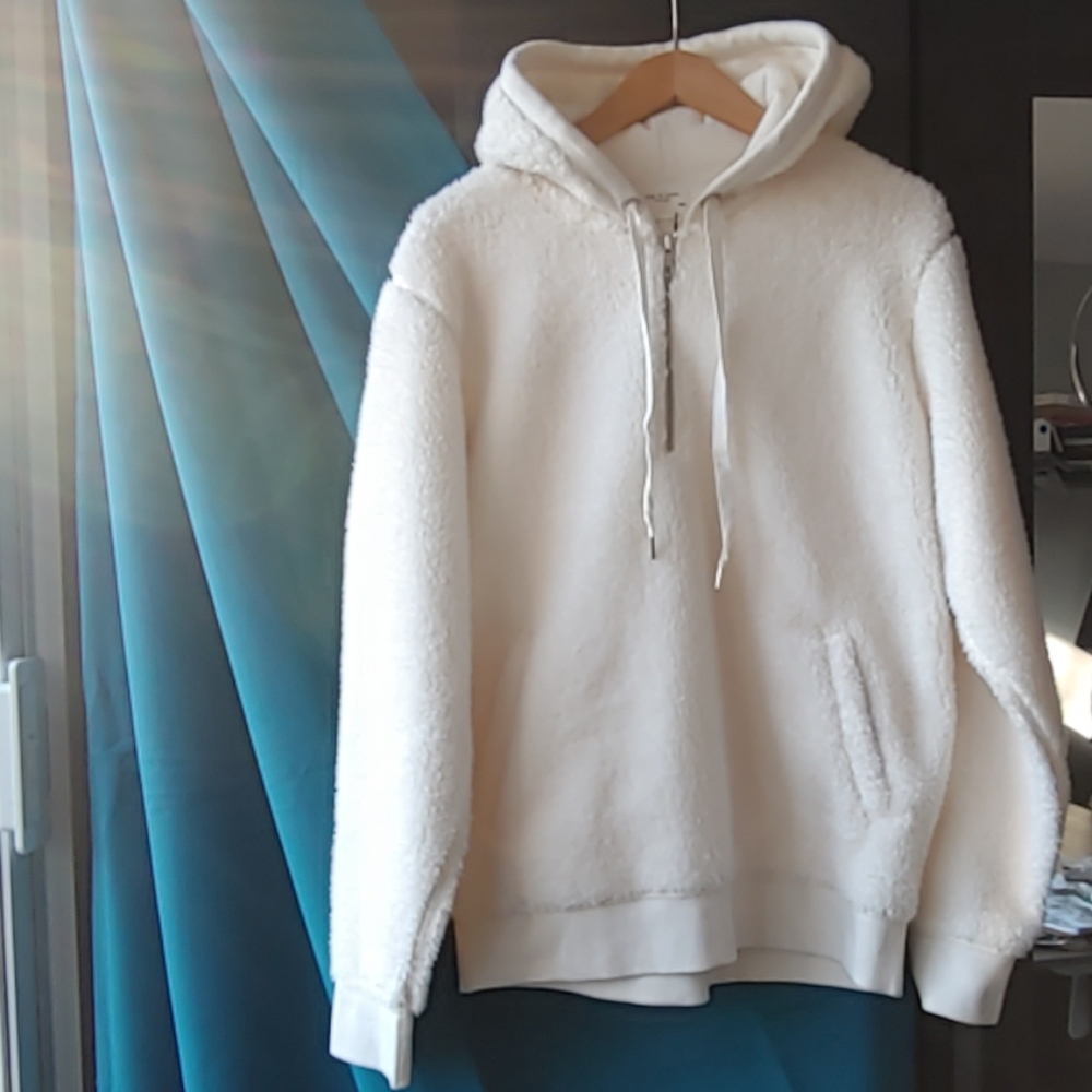 Rag & Bone Teddy Hoodie in Chalk